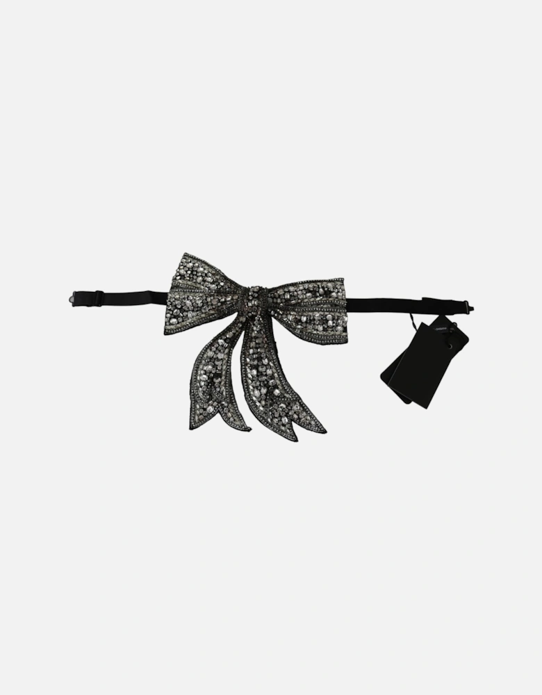 Crystal Bow Tie Embellished Formal Accessory Women - Silver
