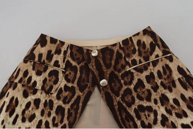 Leopard Mini Skirt Pleated Style Women - Brown