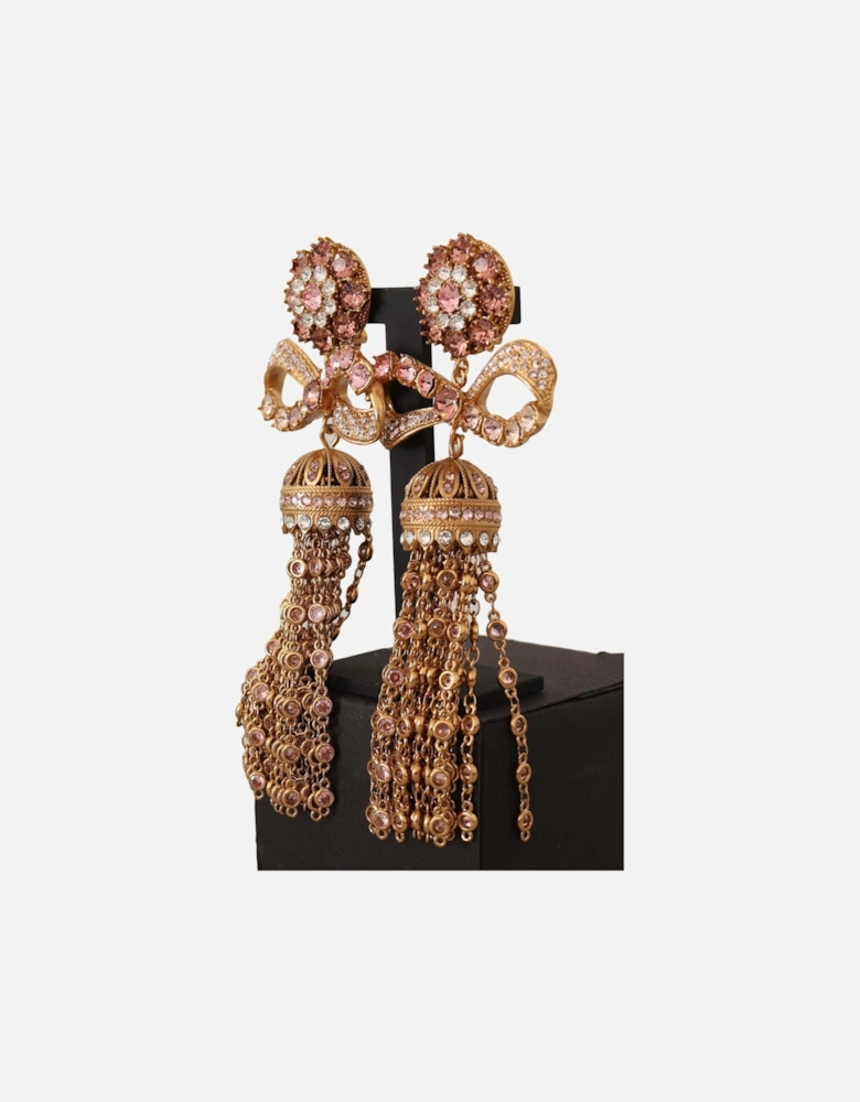 Dolce Gabbana Crystal Bow Earrings Women - Gold