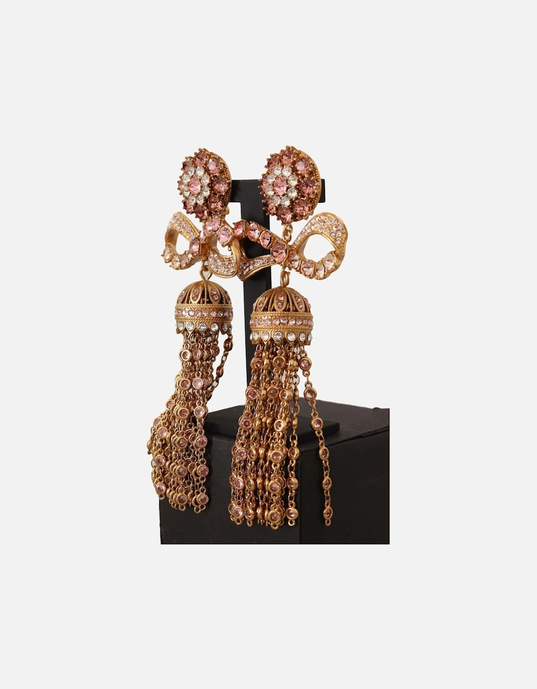 Dolce Gabbana Crystal Bow Earrings Women - Gold
