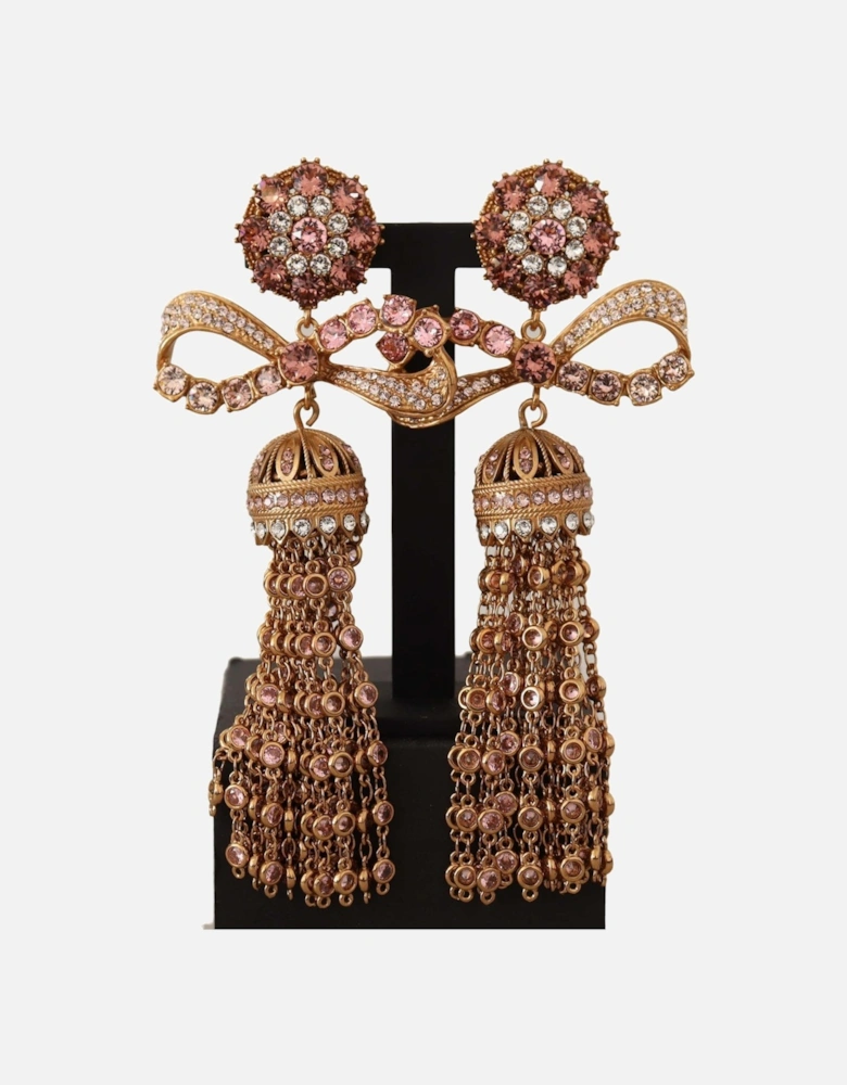 Dolce Gabbana Crystal Bow Earrings Women - Gold