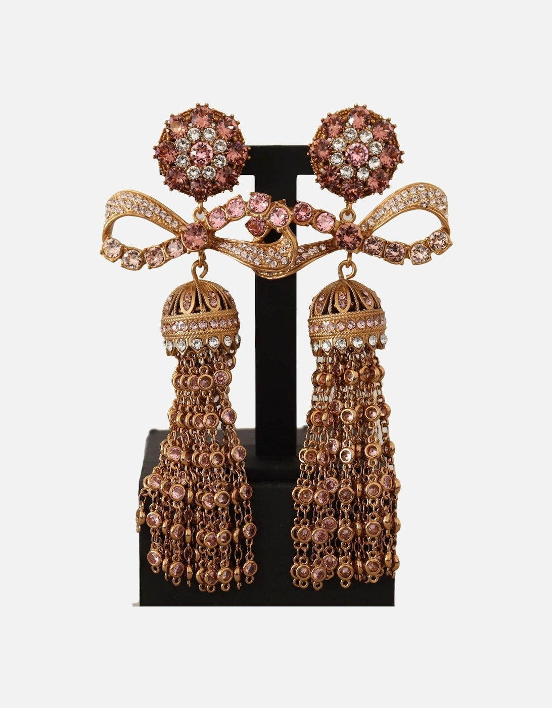 Dolce Gabbana Crystal Bow Earrings Women - Gold, 6 of 5