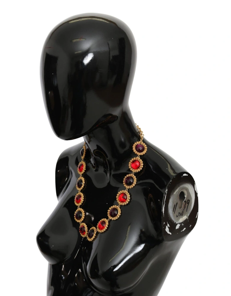 Red Purple Resin Statement Necklace Women