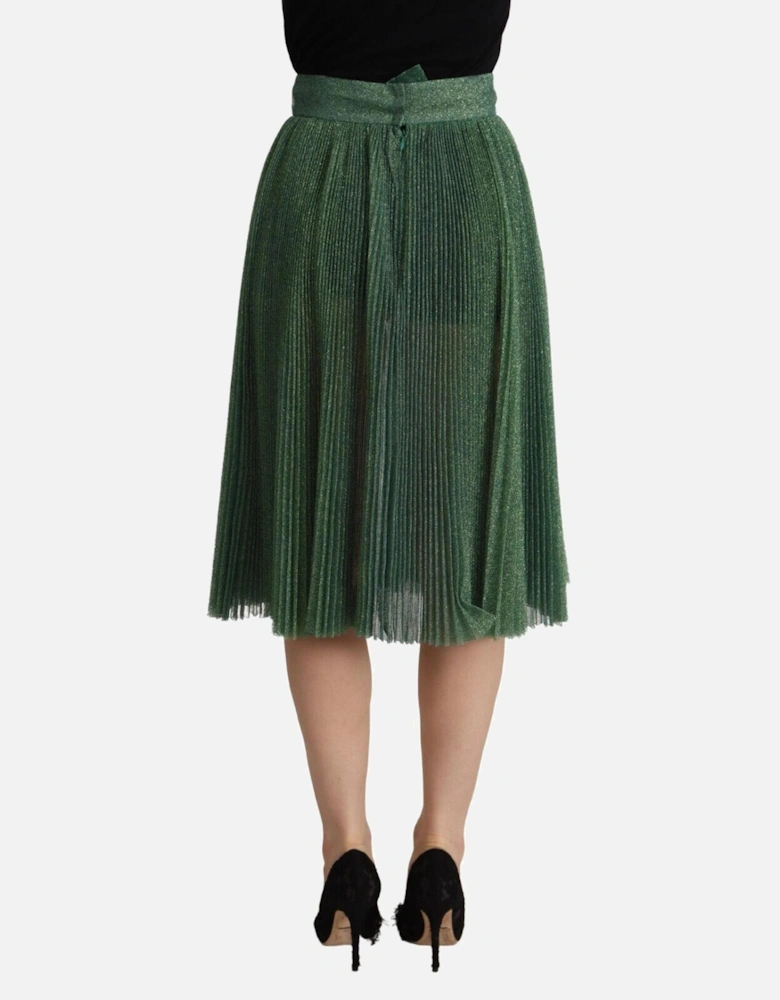 Pleated Skirt Green Glitter Model A Women