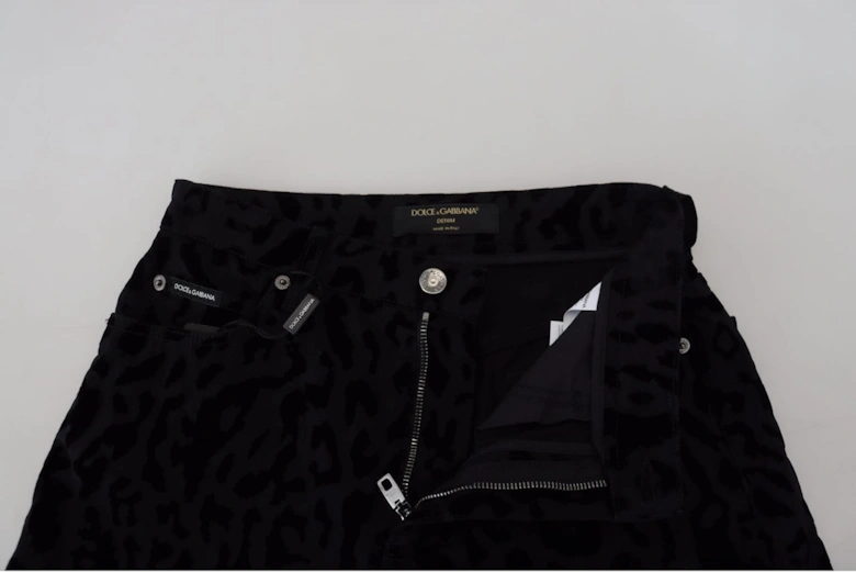 Velvet Leopard Print Shorts Women - Black