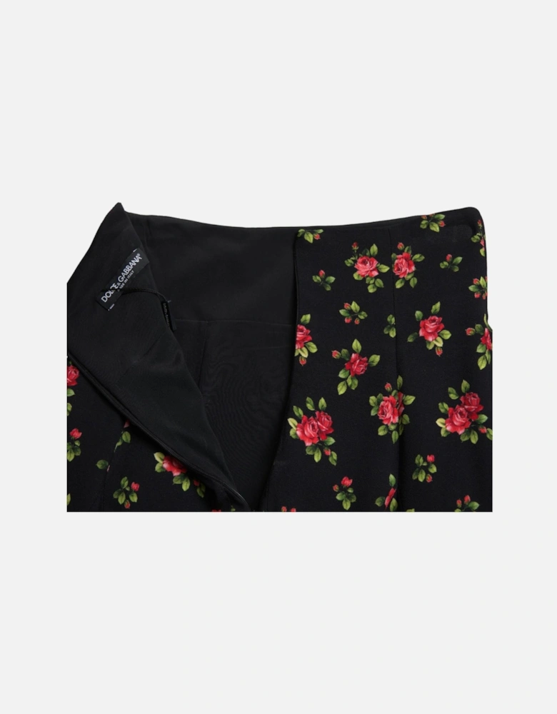 HighWaist Floral Mini Skirt Model1950 Women - Black