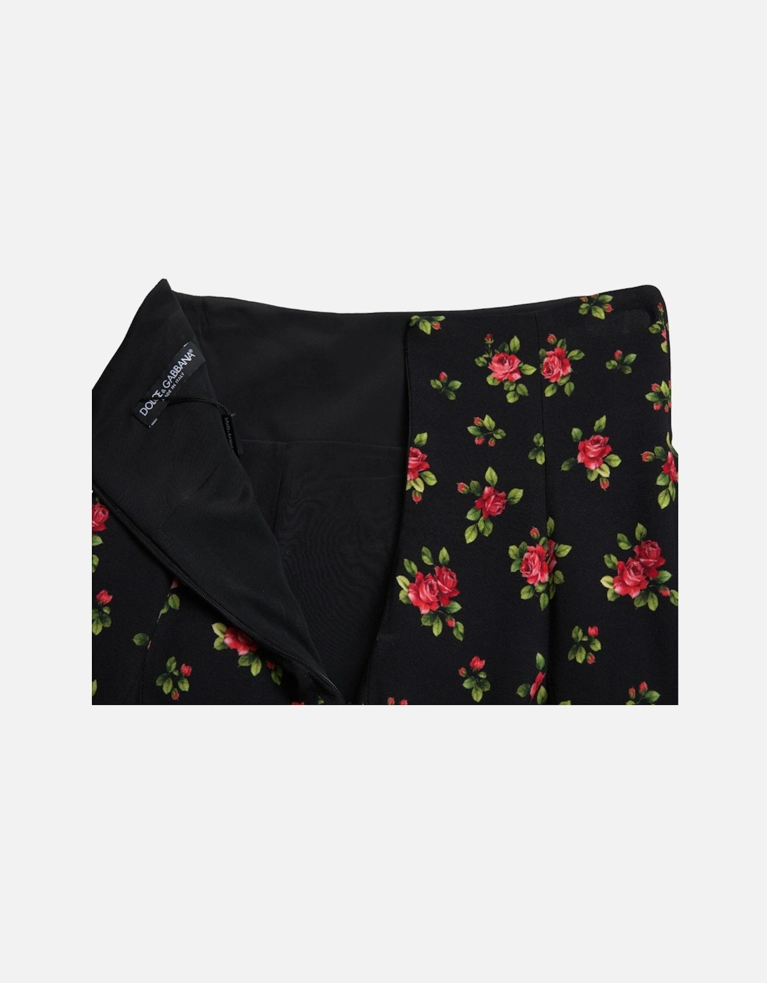 HighWaist Floral Mini Skirt Model1950 Women - Black