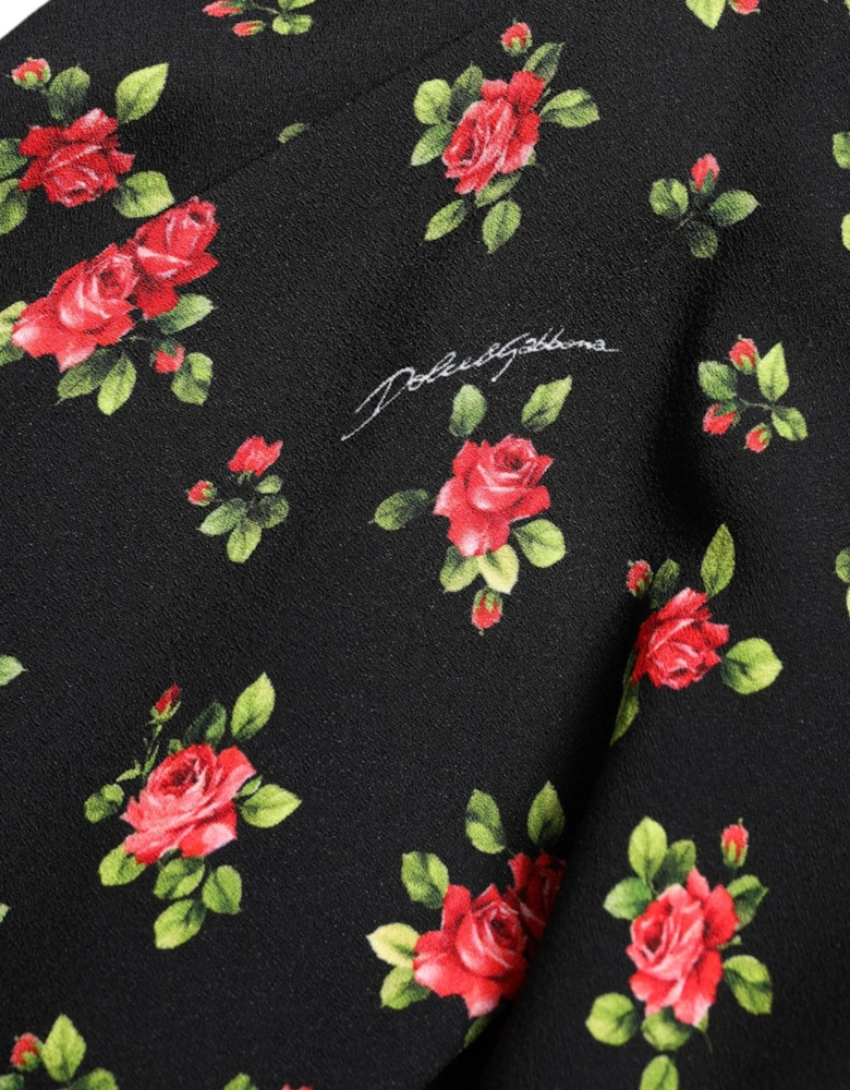 HighWaist Floral Mini Skirt Model1950 Women - Black