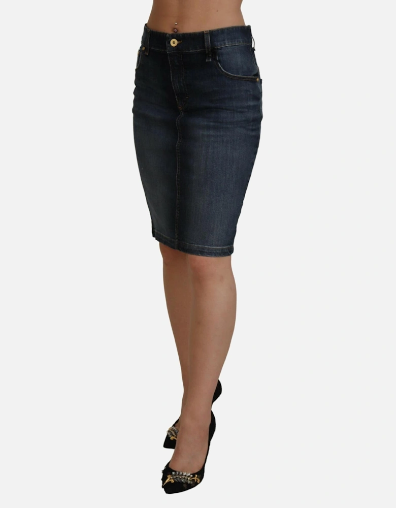 Denim Pencil Skirt Women - Blue
