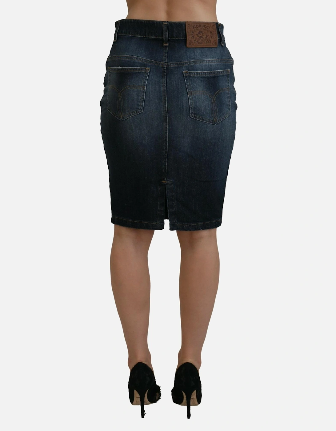 Denim Pencil Skirt Women - Blue