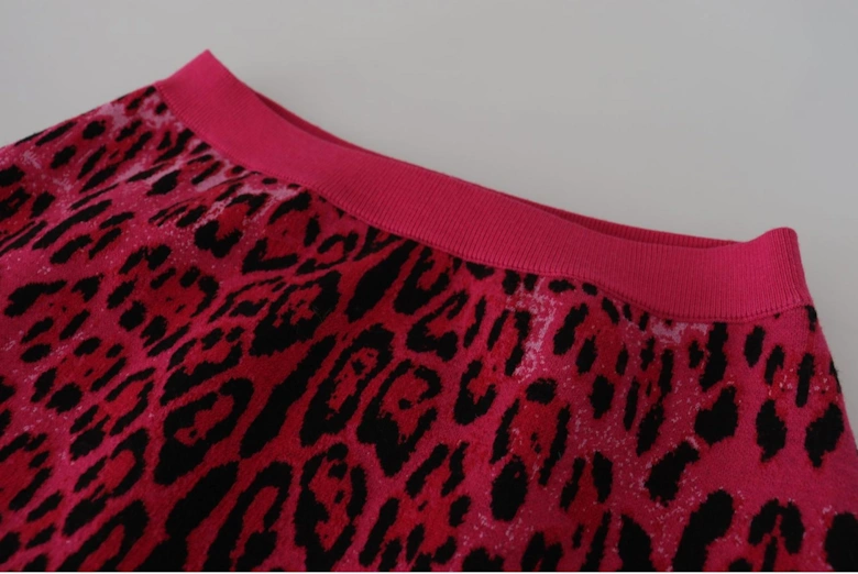 Leopard Print Mini Skirt ALine Style Women - Pink