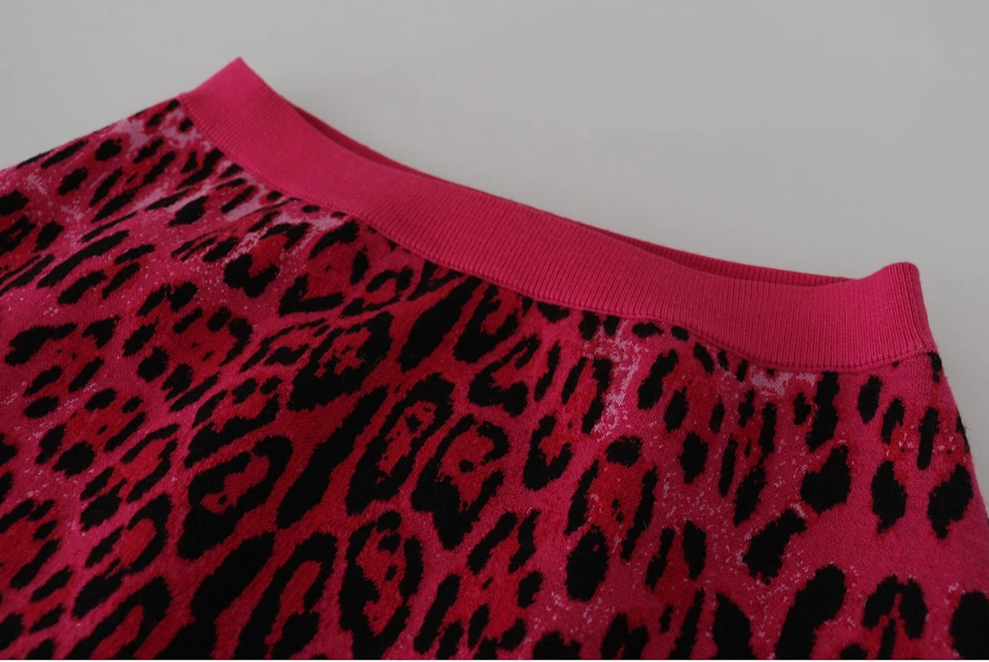 Leopard Print Mini Skirt ALine Style Women - Pink