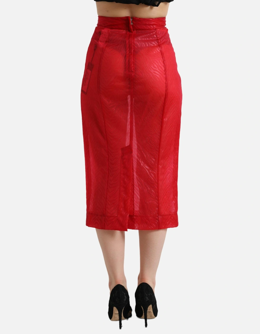 Pencil Skirt Red Zebra Print Women