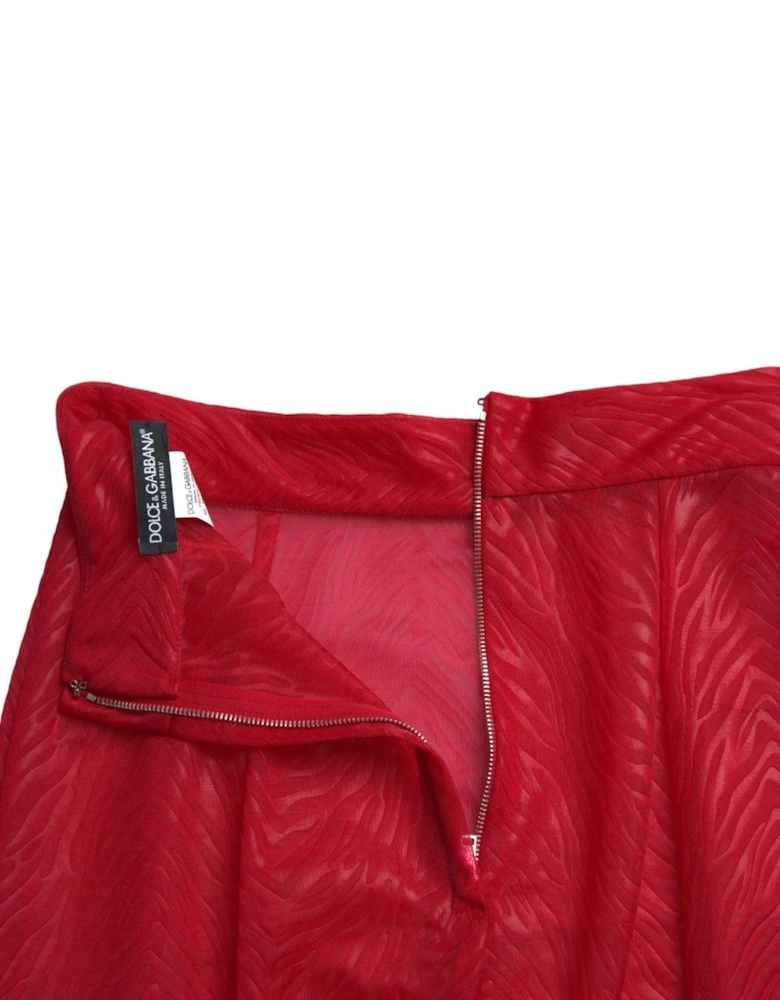 Pencil Skirt Red Zebra Print Women