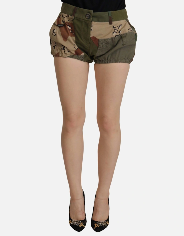 Dolce Gabbana Camouflage Patchwork Shorts Women - Green