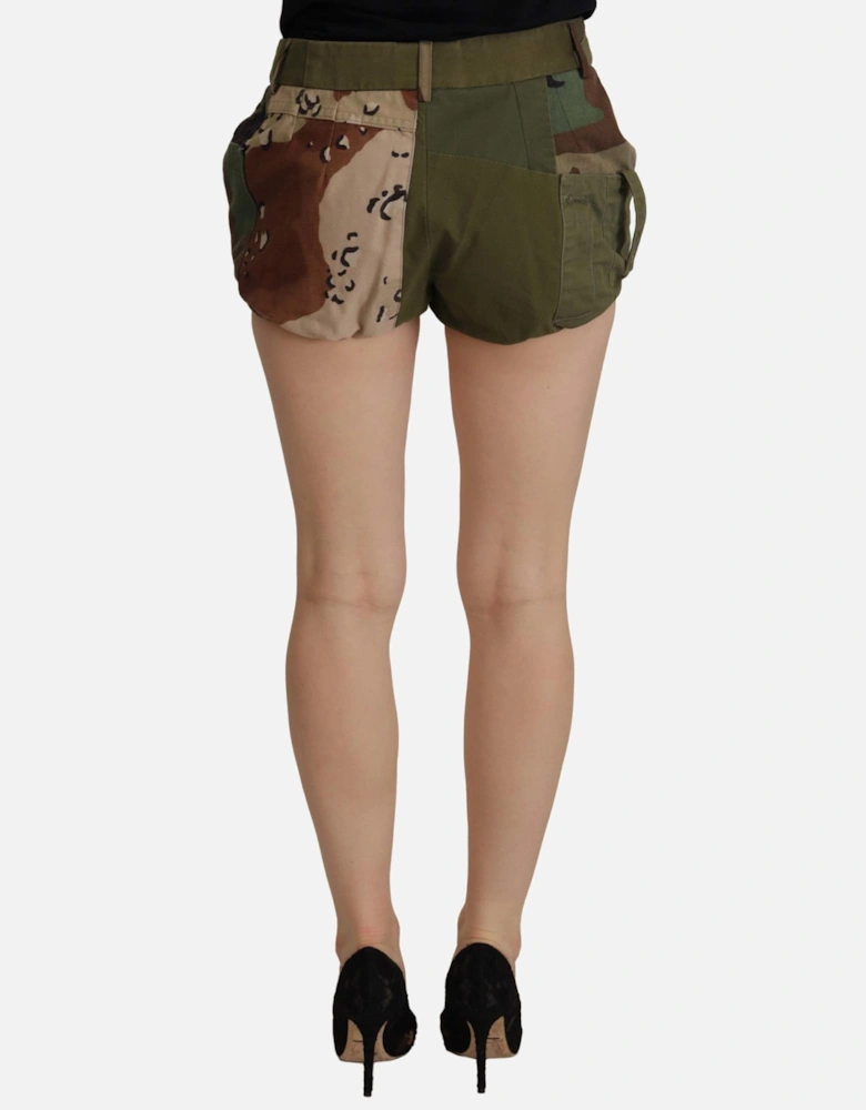 Dolce Gabbana Camouflage Patchwork Shorts Women - Green