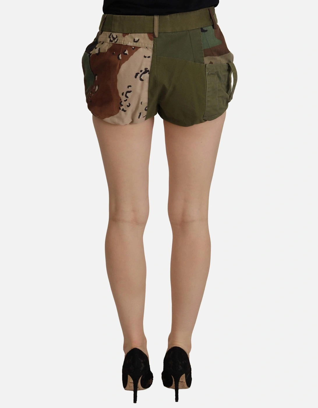 Dolce Gabbana Camouflage Patchwork Shorts Women - Green