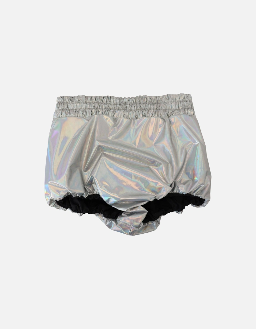 HighWaisted Metallic Shorts Women - Silver