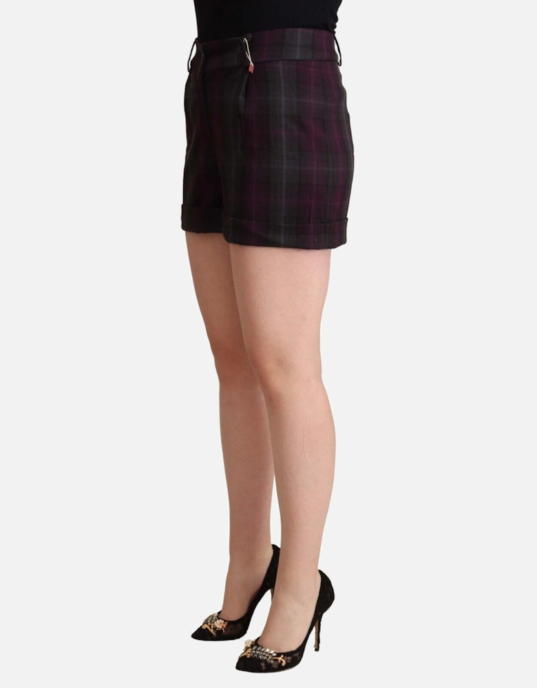 Plaid Bermuda Shorts Rolled Cuffs Women - Multicolor