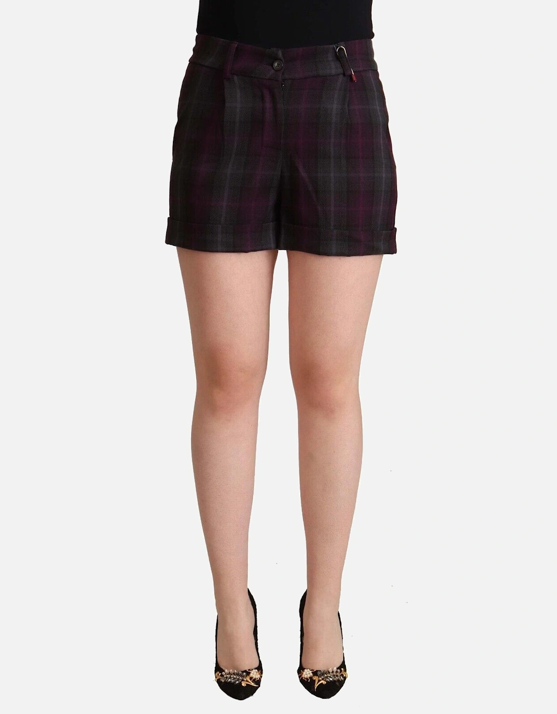 Plaid Bermuda Shorts Rolled Cuffs Women - Multicolor, 4 of 3