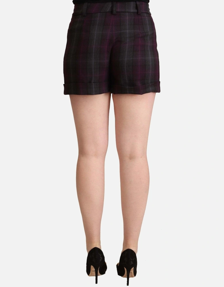 Plaid Bermuda Shorts Rolled Cuffs Women - Multicolor