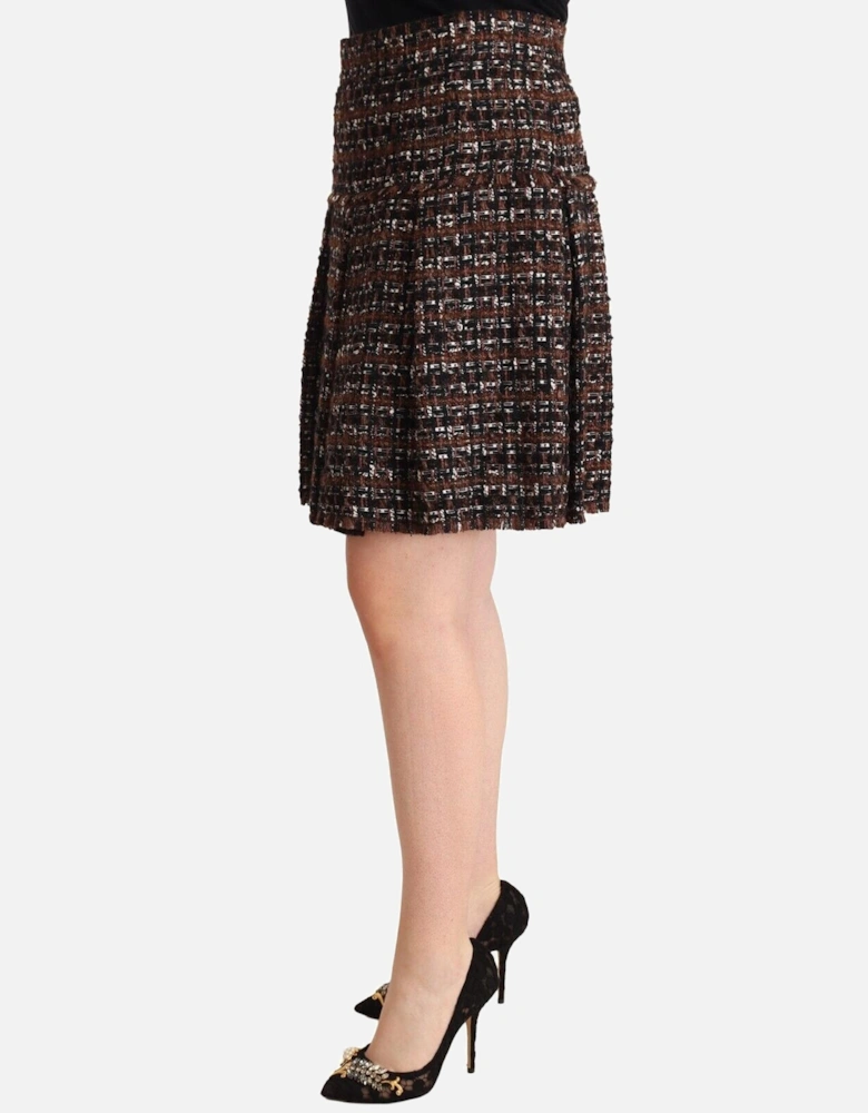 Dolce Gabbana Tweed Mini Skirt Women - Brown