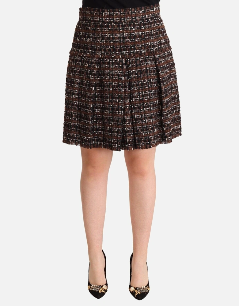 Dolce Gabbana Tweed Mini Skirt Women - Brown