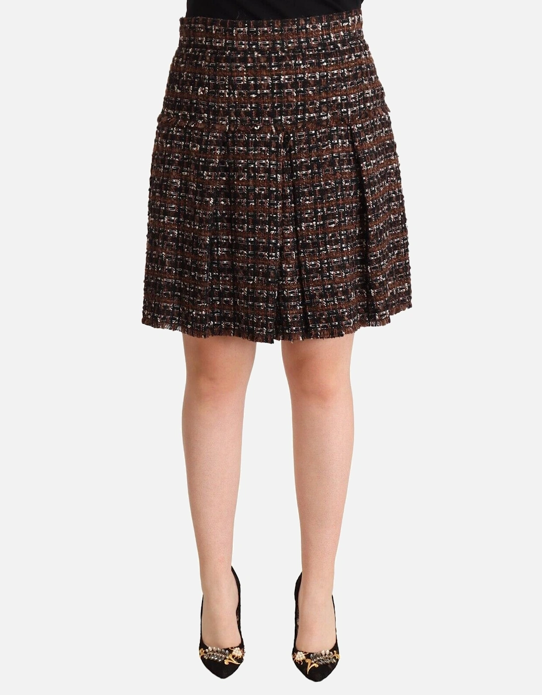 Dolce Gabbana Tweed Mini Skirt Women - Brown, 4 of 3