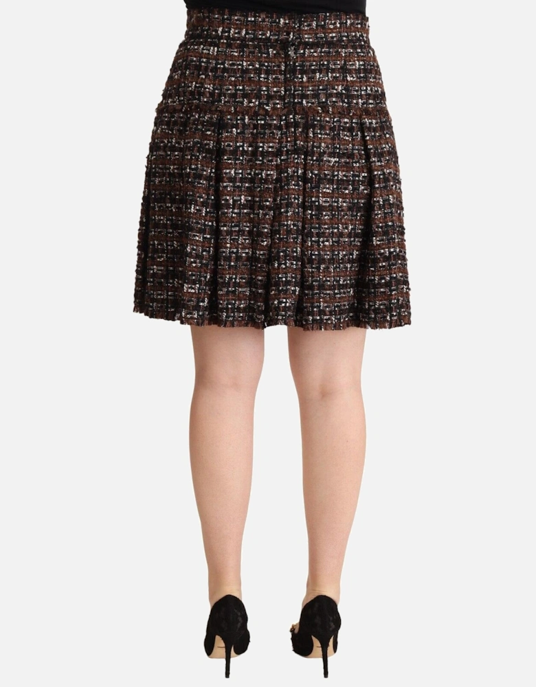 Dolce Gabbana Tweed Mini Skirt Women - Brown