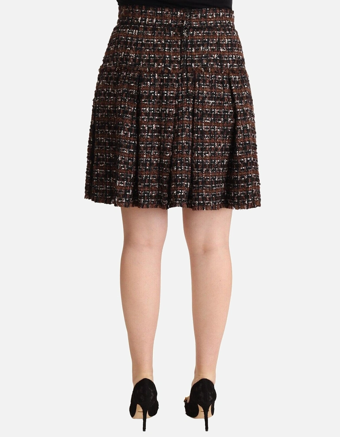 Dolce Gabbana Tweed Mini Skirt Women - Brown