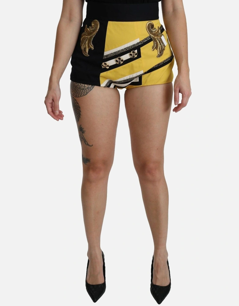 Dolce Gabbana Shorts Yellow Black Women Skirts