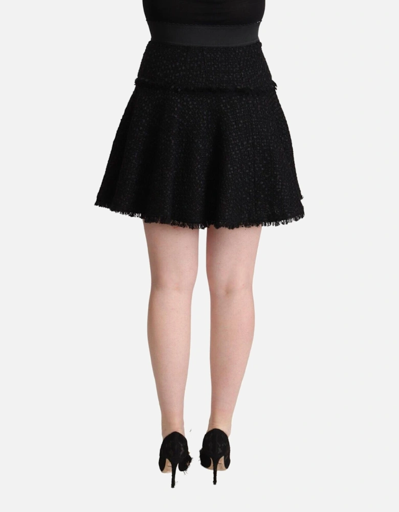 Tweed Mini Skirt Black Aline Women