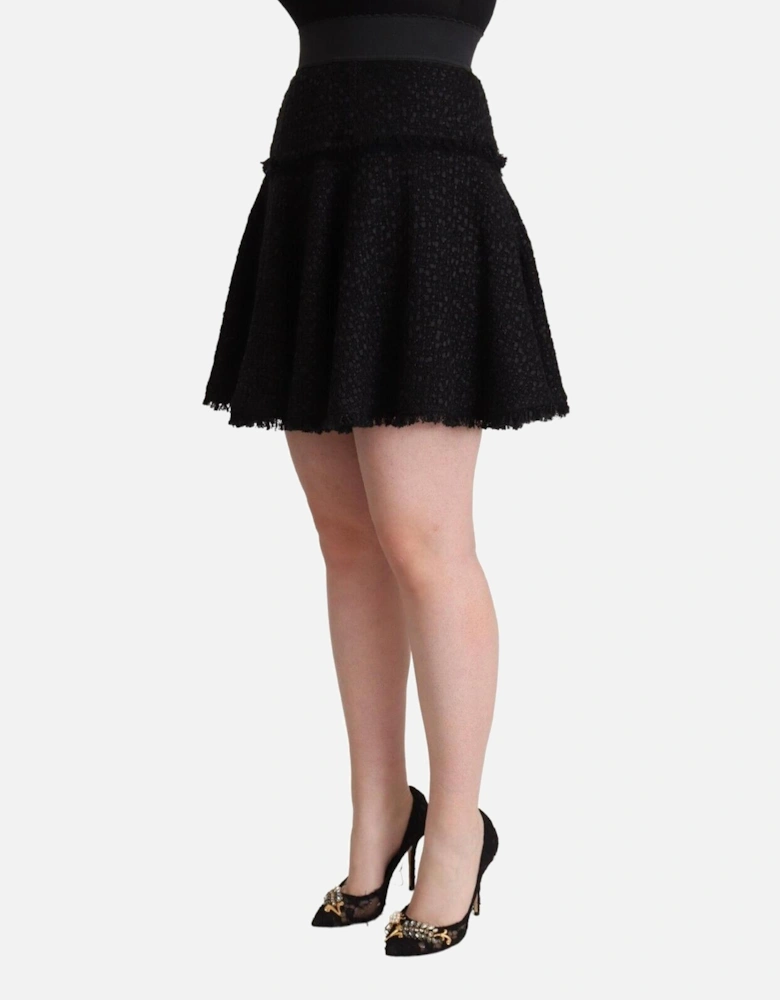 Tweed Mini Skirt Black Aline Women
