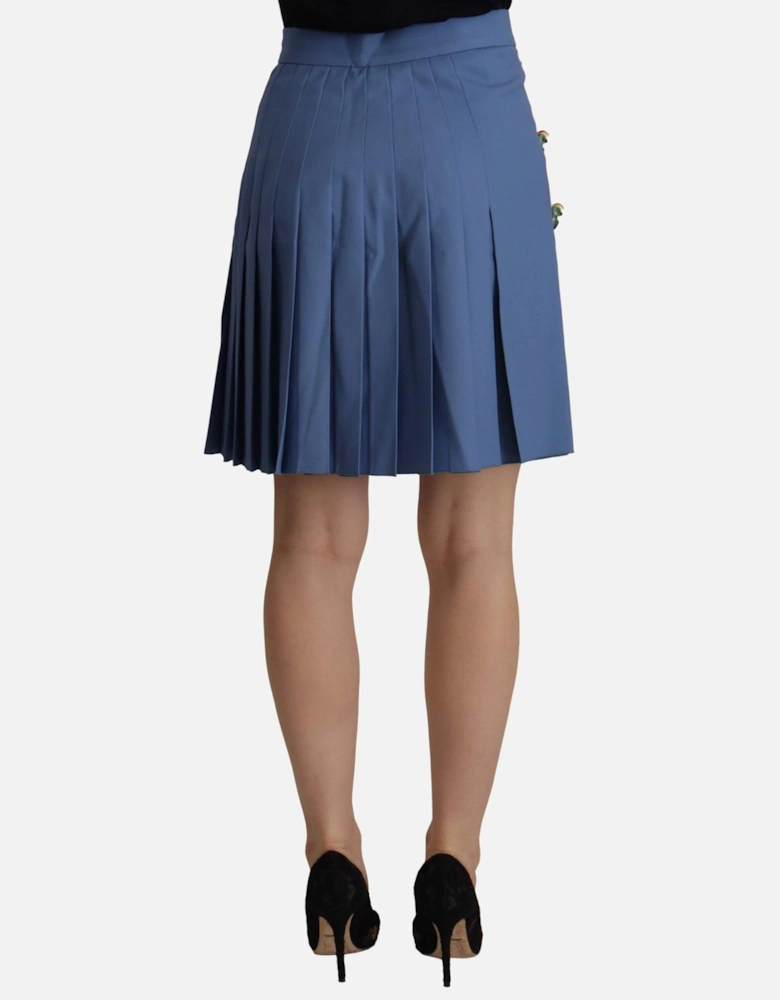 Dolce Gabbana Pleated Mini Skirt Women - Blue