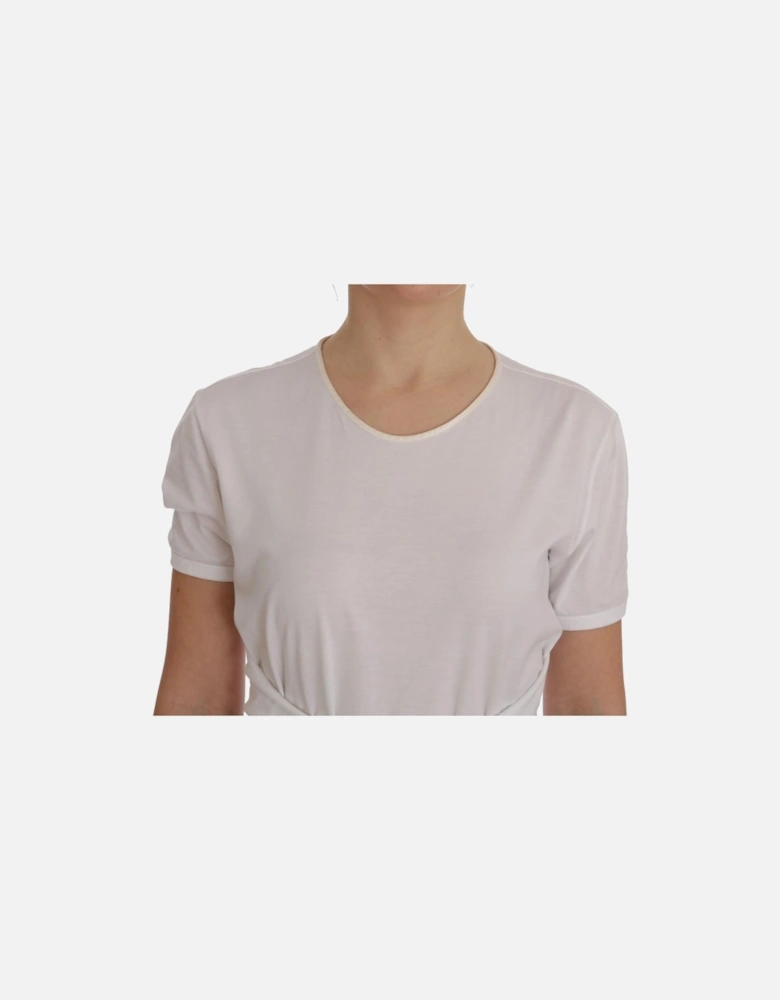 Dolce Gabbana TieWaist Top Short Sleeves Women - White T-Shirts