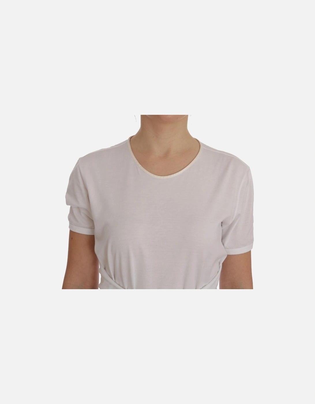 Dolce Gabbana TieWaist Top Short Sleeves Women - White T-Shirts