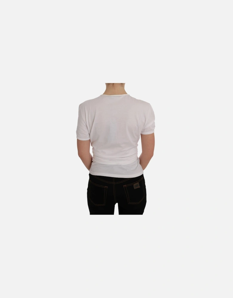 Dolce Gabbana TieWaist Top Short Sleeves Women - White T-Shirts