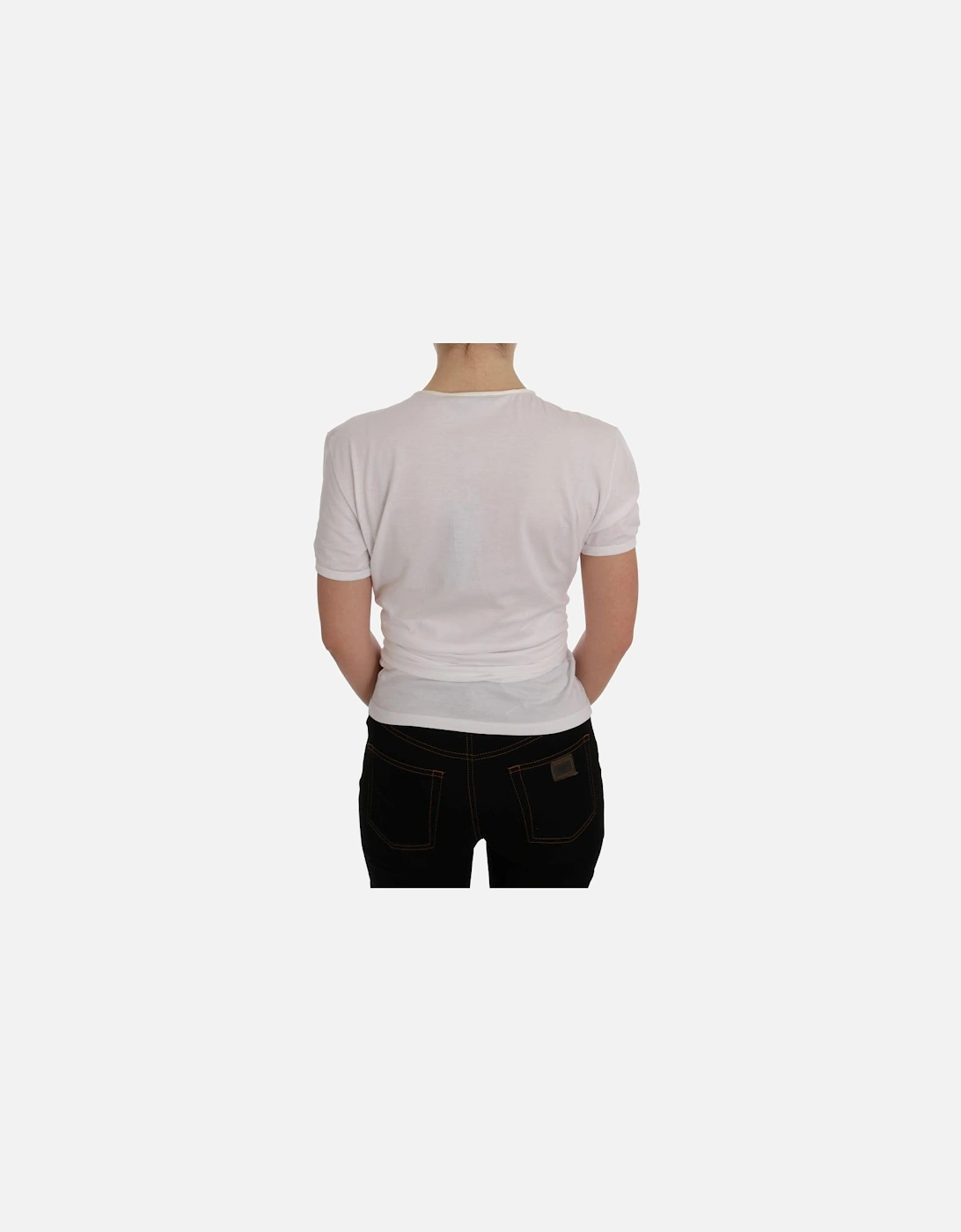 Dolce Gabbana TieWaist Top Short Sleeves Women - White T-Shirts