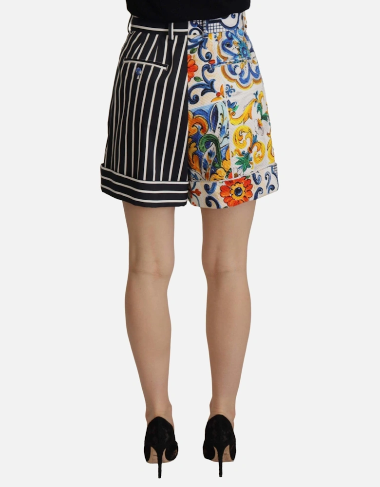 Dolce Gabbana Shorts Majolica Print Striped Women - Multicolor