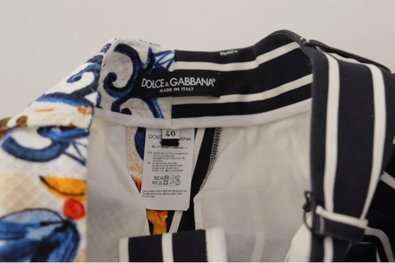 Dolce Gabbana Shorts Majolica Print Striped Women - Multicolor