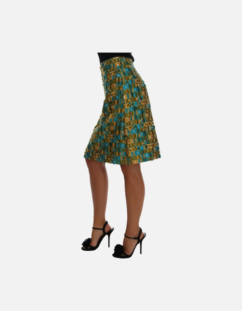 Textured Pencil Skirt Geometric Pattern Women - Multicolor