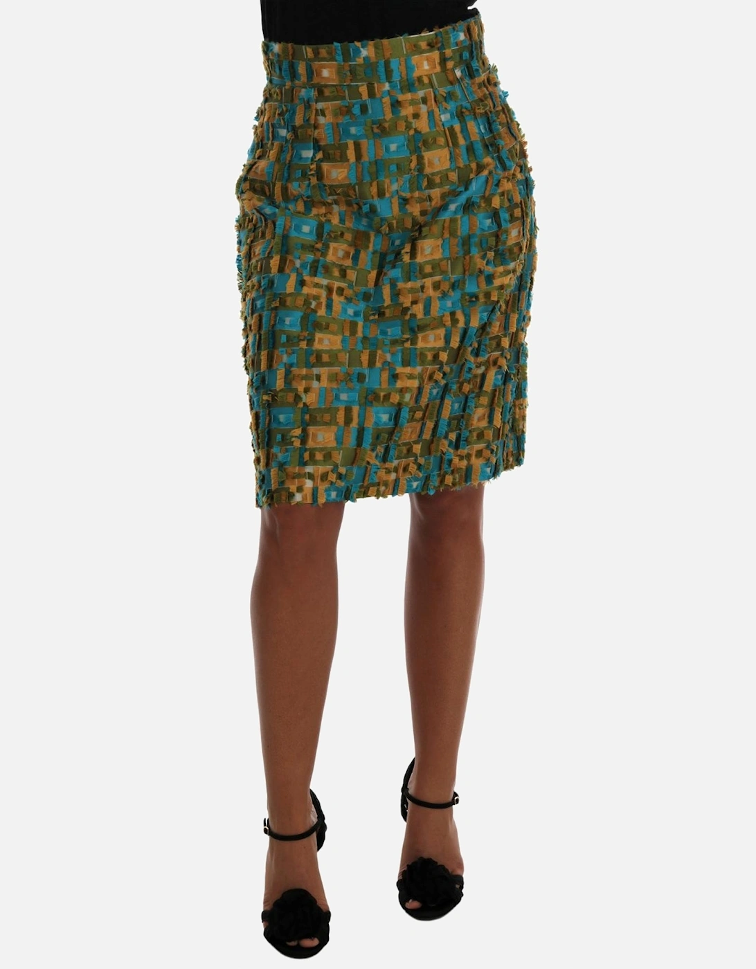 Textured Pencil Skirt Geometric Pattern Women - Multicolor, 7 of 6