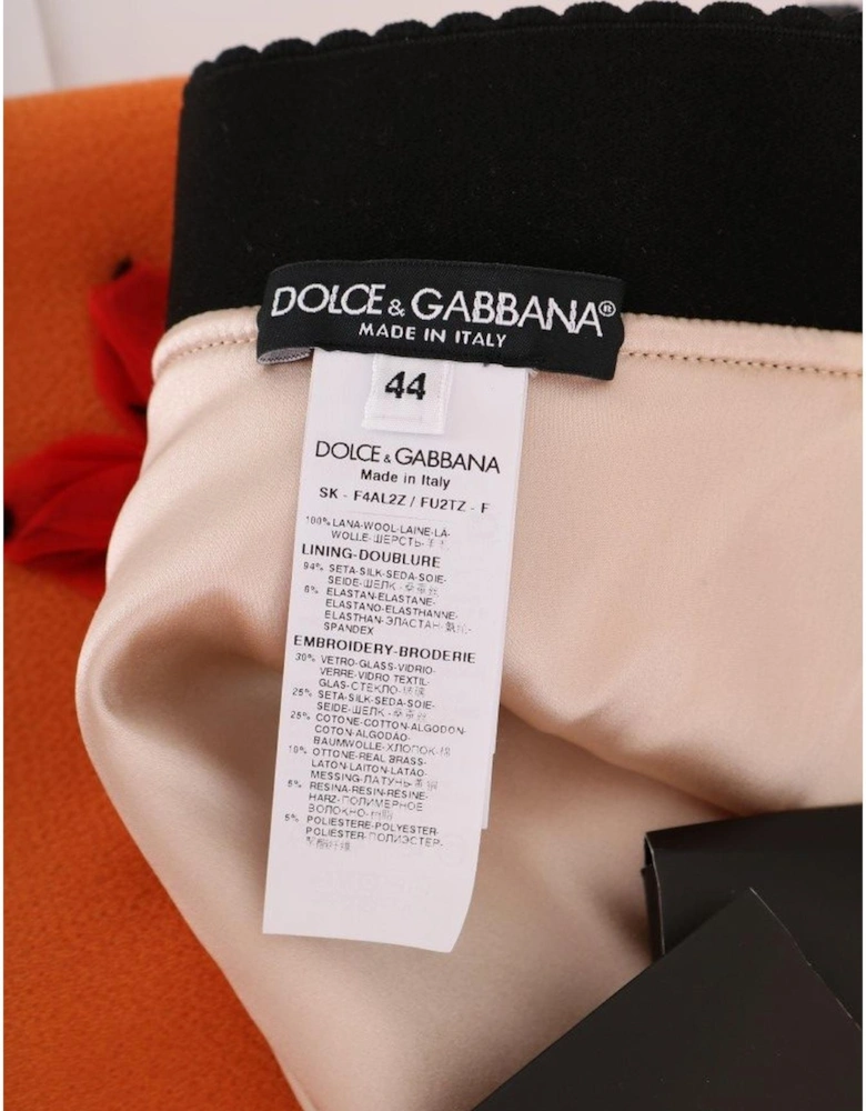 Orange Embellished ALine Skirt Women