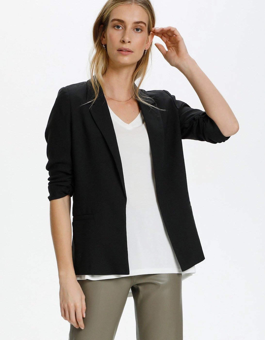 Shirley 3/4 Sleeve Blazer - Black, 2 of 1