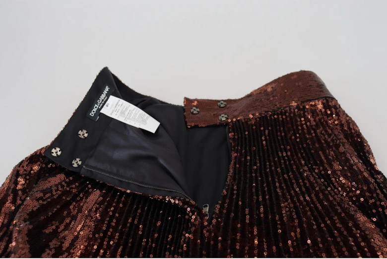 High Waist A-Line Midi Skirt Women - Bronze