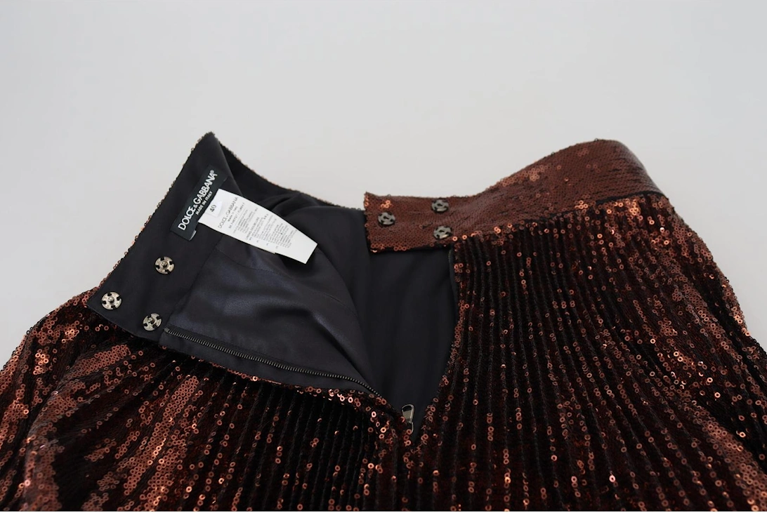 High Waist A-Line Midi Skirt Women - Bronze