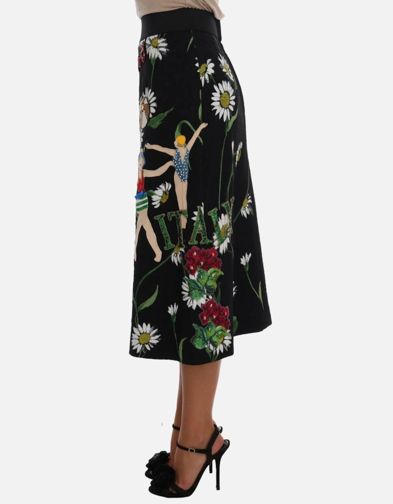 FloralPrint SilkBlend Skirt Midlength Women - Multicolor