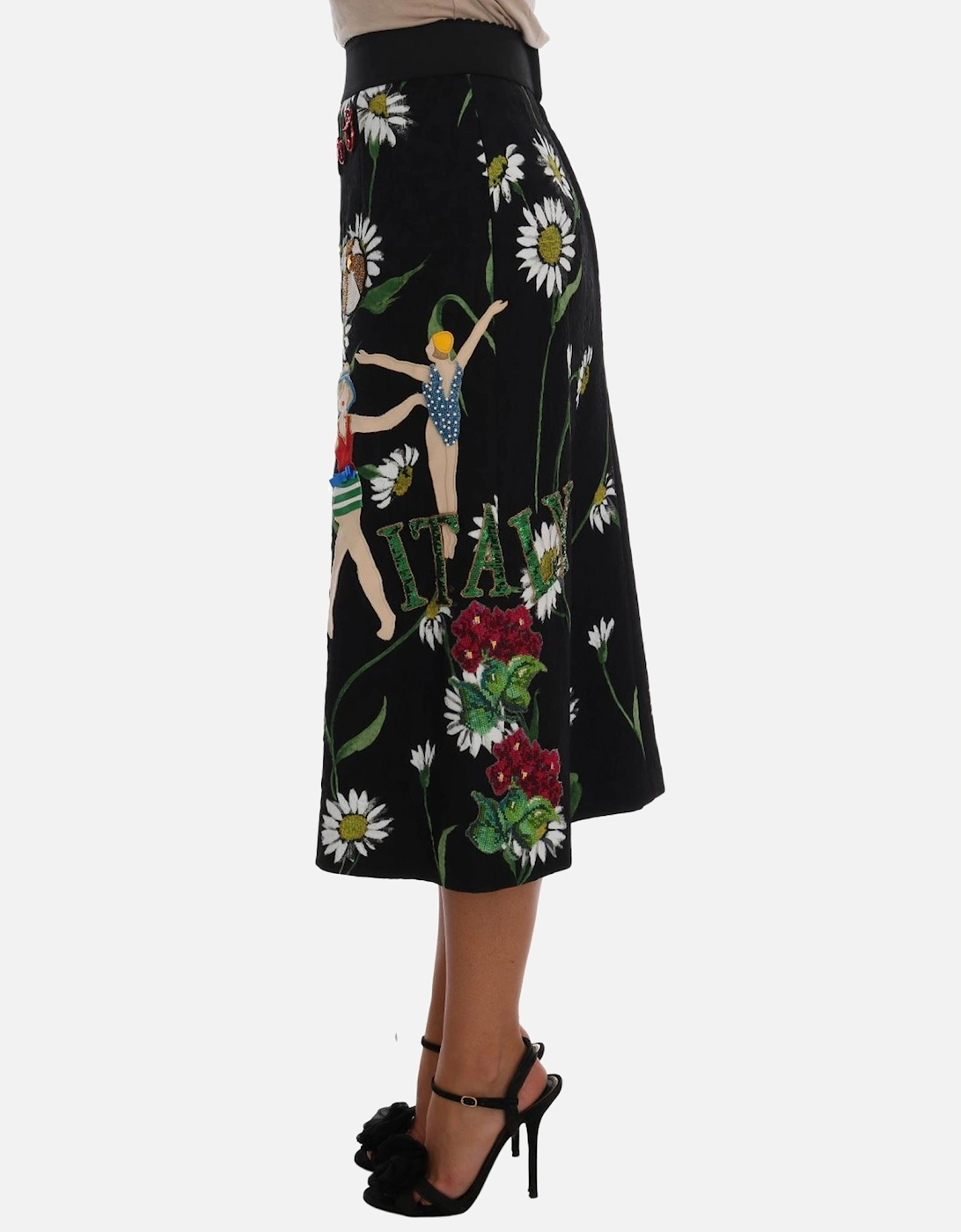 FloralPrint SilkBlend Skirt Midlength Women - Multicolor
