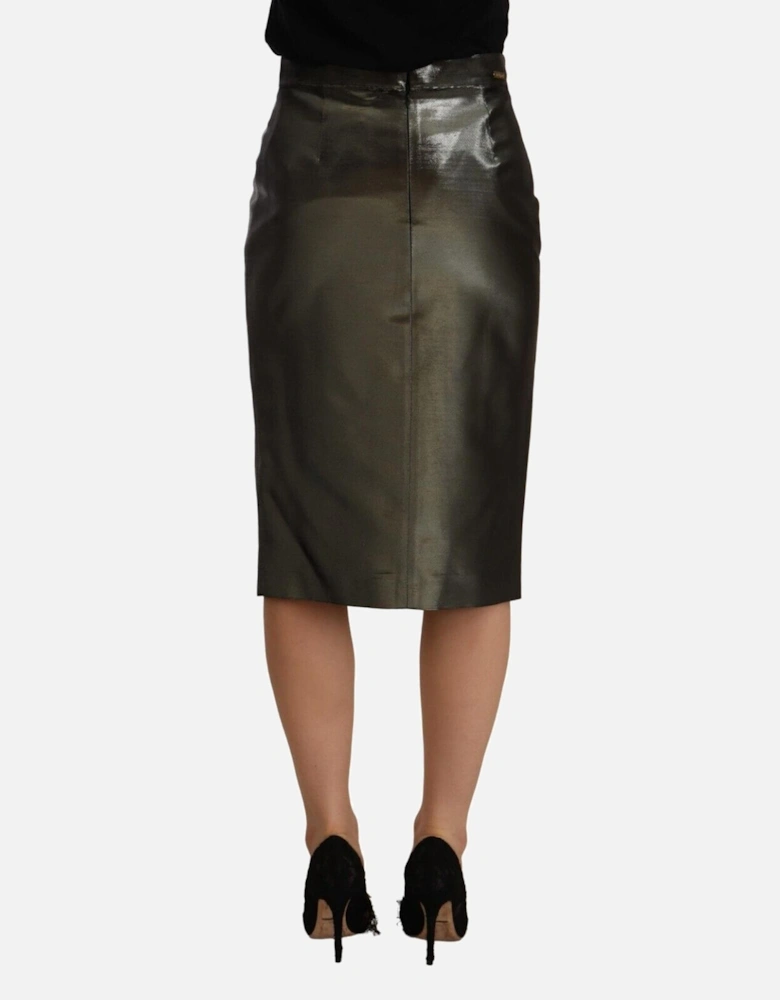 Metallic Pencil Skirt Style Metallic Women - Gray