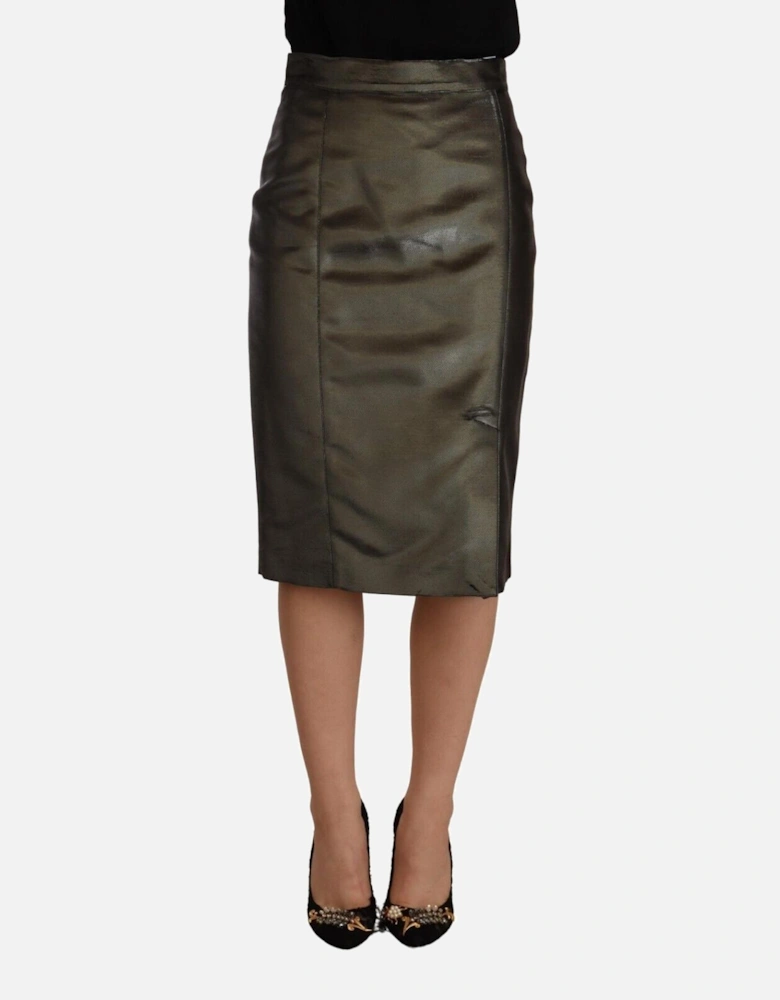Metallic Pencil Skirt Style Metallic Women - Gray